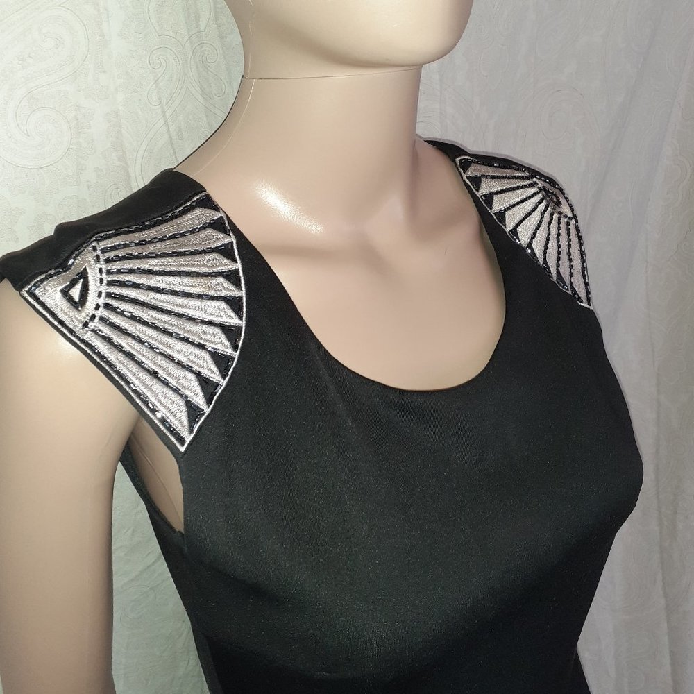 beaded / embellished cutout back bodycon mini dress